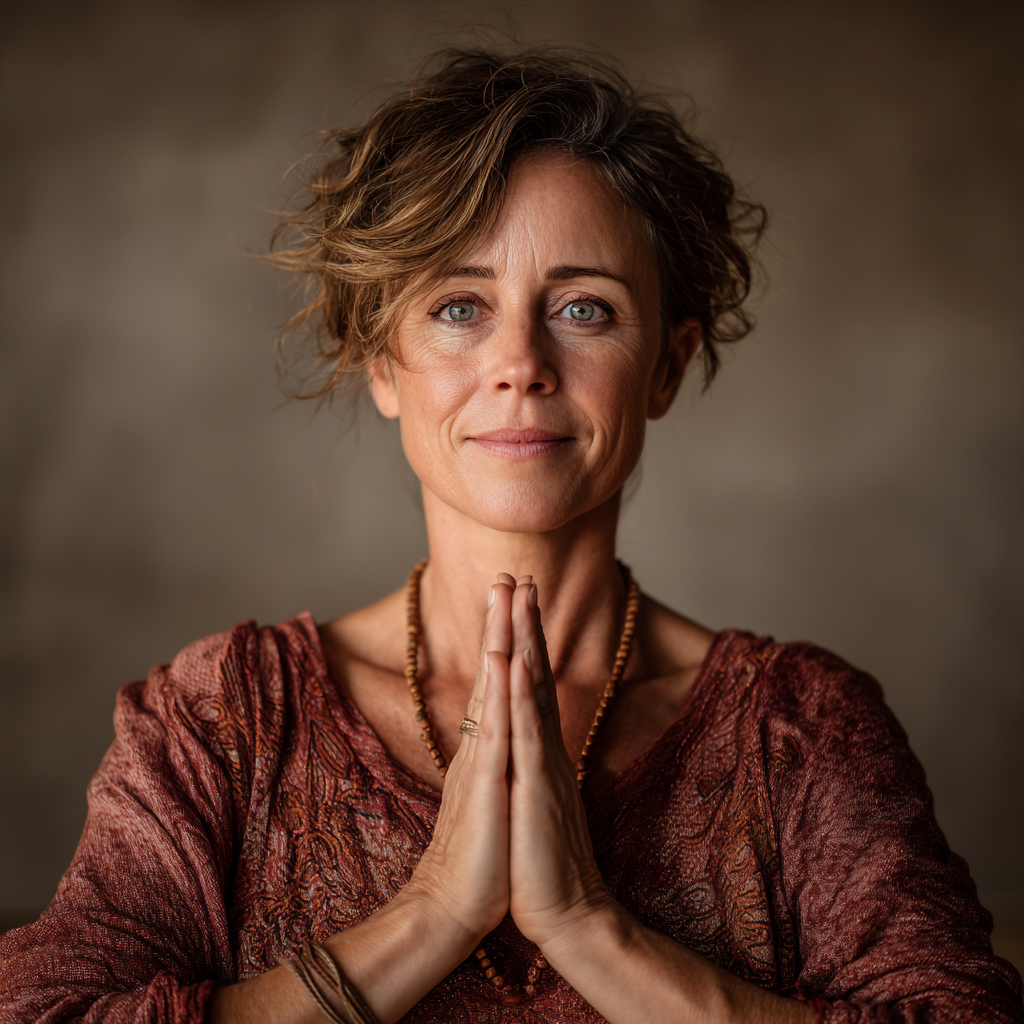 Енергична йога група с усмихнати европейци в динамична поза, реалистичен стил